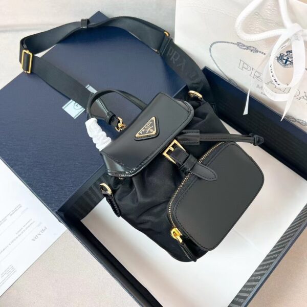 PRADA Re-Nylon and Brushed Leather Bag 1BZ075