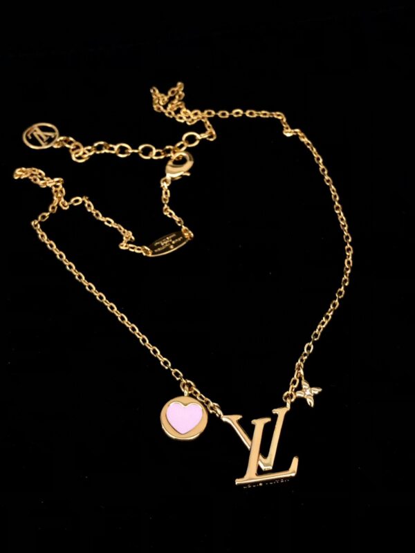 LV Pink Heart Necklace