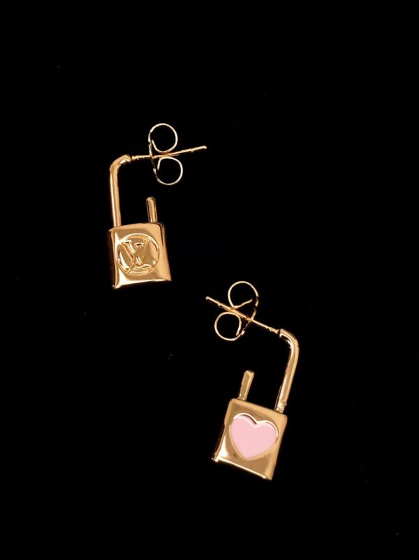 LV Pink Heart Earrings