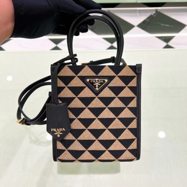 PRADA Symbole Embroidered Fabric Bag 1BA355