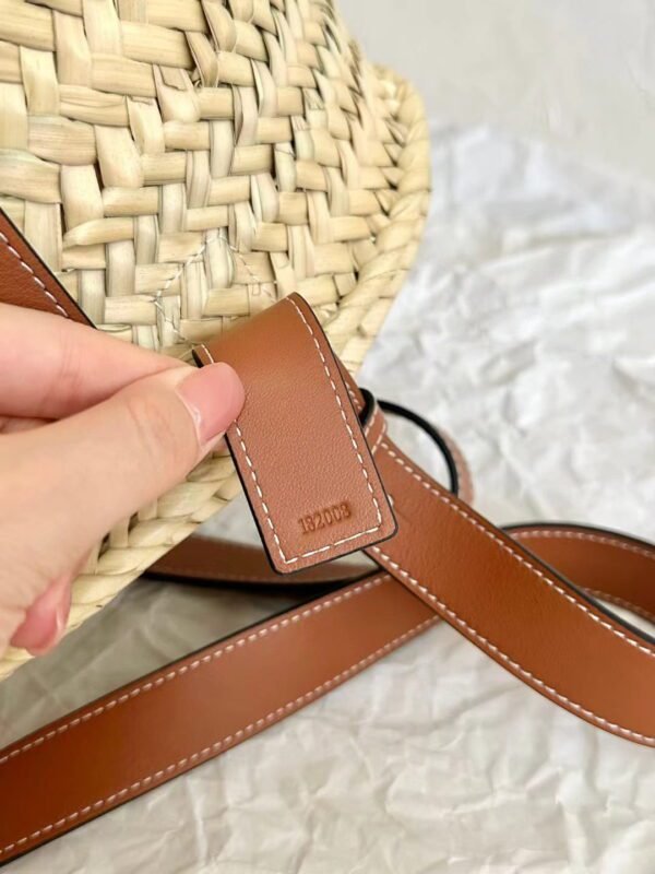 LOEWE Small Basket Bag in raffia and calfskin