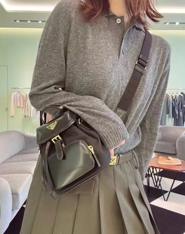 PRADA Re-Nylon and Brushed Leather Bag 1BZ075