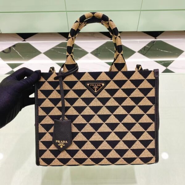 PRADA Symbole Embroidered Fabric Bag 1BA355