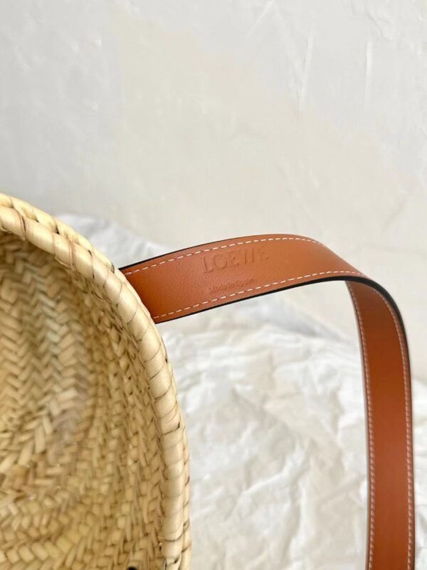 LOEWE Small Basket Bag in raffia and calfskin