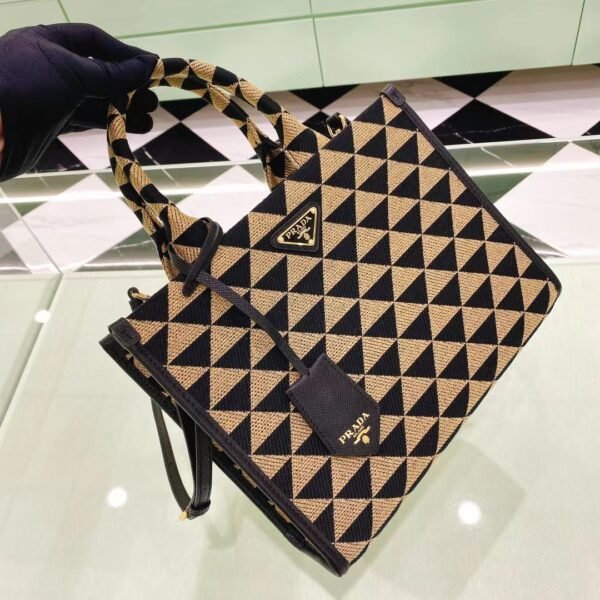 PRADA Symbole Embroidered Fabric Bag 1BA355