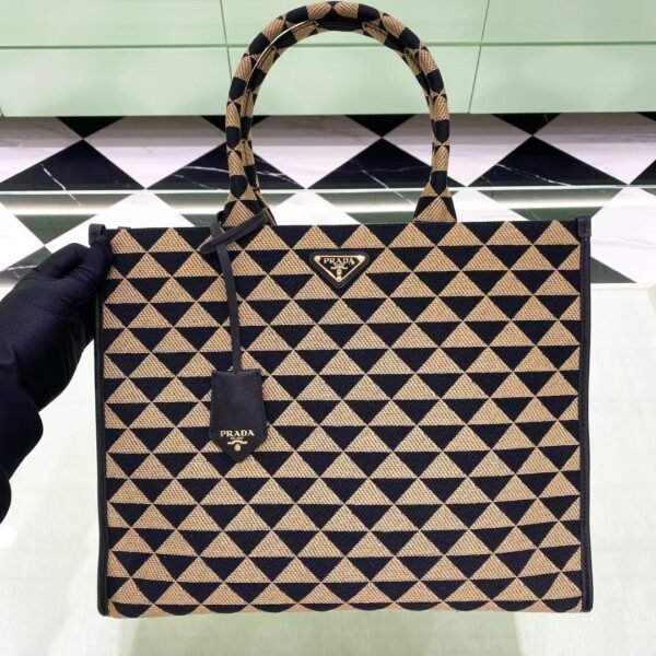 PRADA Symbole Embroidered Fabric Bag 1BA355