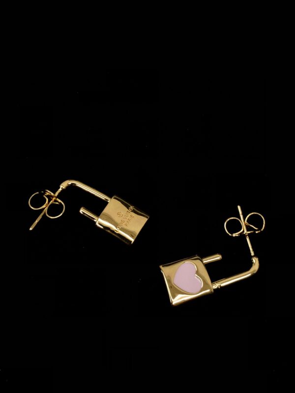 LV Pink Heart Earrings