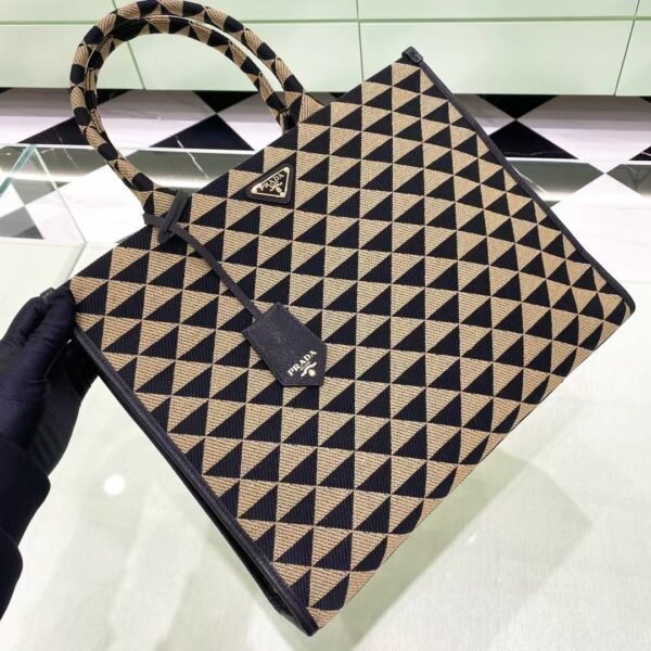 PRADA Symbole Embroidered Fabric Bag 1BA355