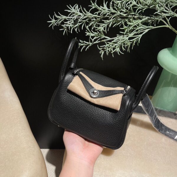 HERMES Mini Lindy Color89 Clemence leather