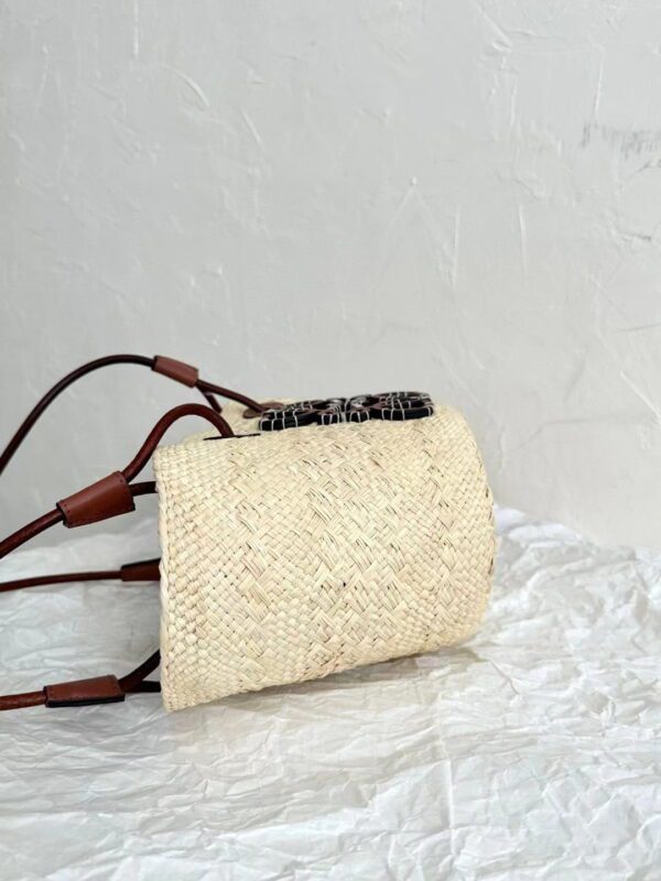 LOEWE Anagram Basket Bag in iraca palm and calfskin