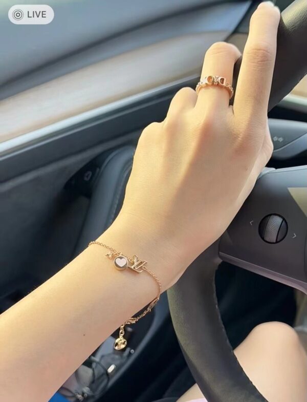 LV Pink Heart Bracelet