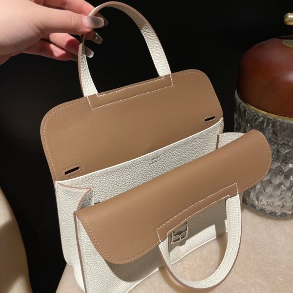 HERMES Halzan 25 Color:0T+D0 Clemence leather