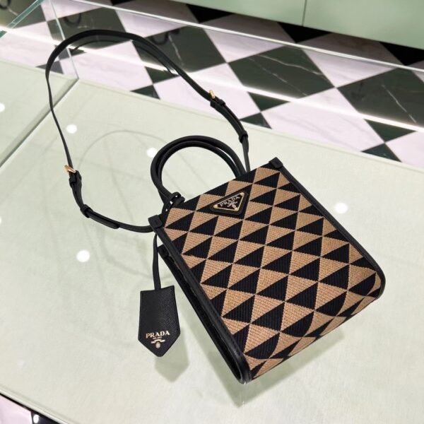 PRADA Symbole Embroidered Fabric Bag 1BA355