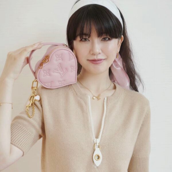 LV Pink Heart Earrings