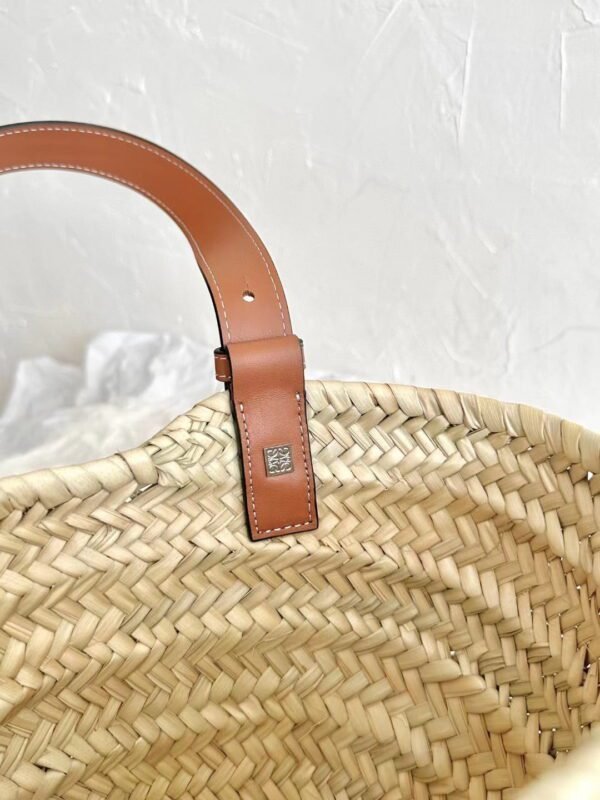 LOEWE Small Basket Bag in raffia and calfskin