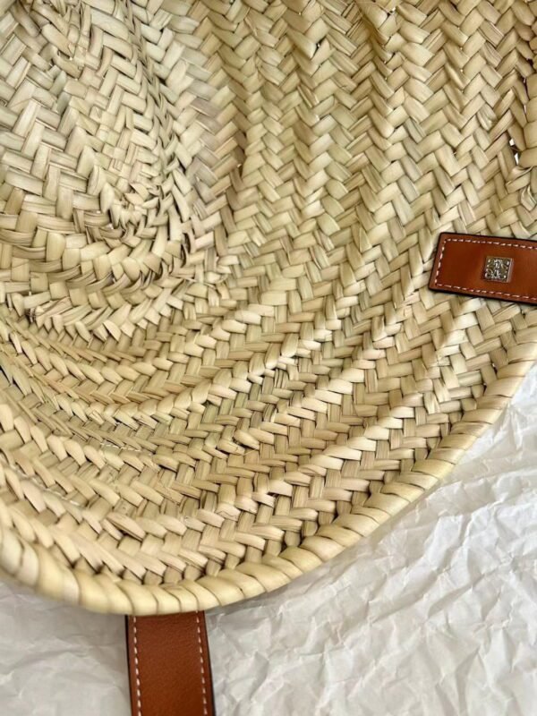 LOEWE Small Basket Bag in raffia and calfskin