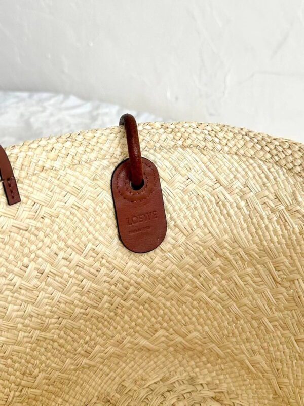 LOEWE Anagram Basket Bag in iraca palm and calfskin