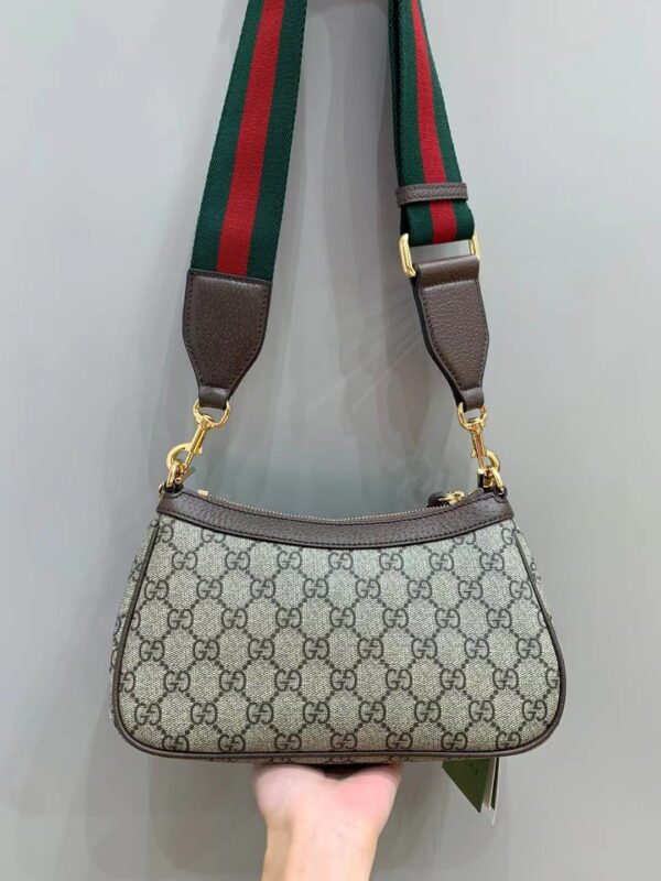 GUCCI Ophidia GG Small Handbag with Strawberry Pendant