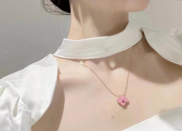 Van Cleef & Arpels Rhodonite Alhambra Pendant Necklace