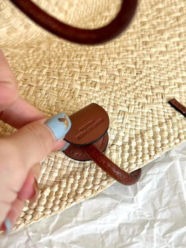 LOEWE Anagram Basket Bag in iraca palm and calfskin