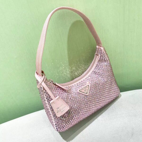 PRADA Re-Edition 2000 Hobo Bag with Synthetic Crystals