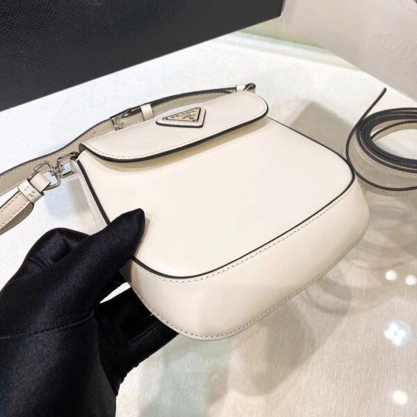 PRADA Cleo Brushed Leather Mini Shoulder Bag with Flap