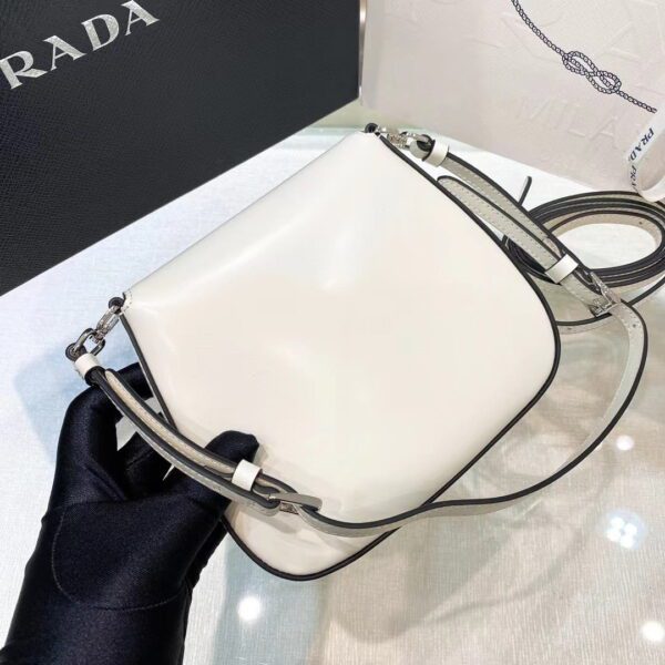 PRADA Cleo Brushed Leather Mini Shoulder Bag with Flap