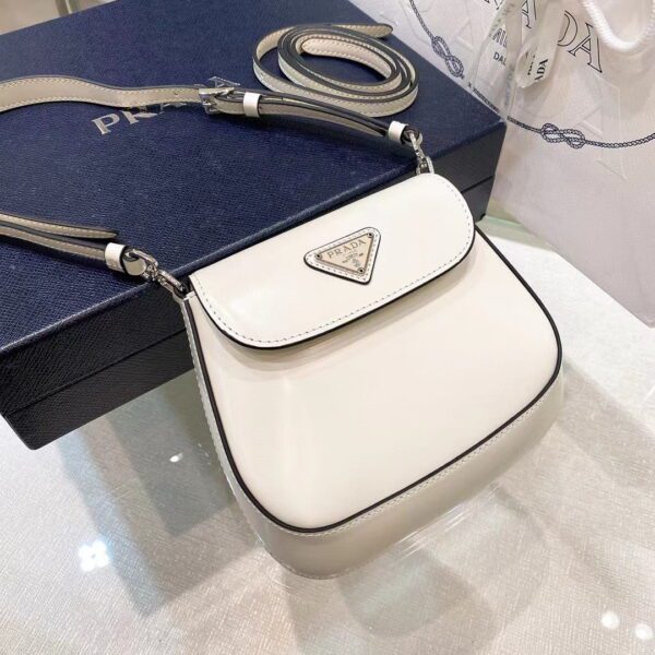PRADA Cleo Brushed Leather Mini Shoulder Bag with Flap