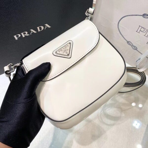 PRADA Cleo Brushed Leather Mini Shoulder Bag with Flap