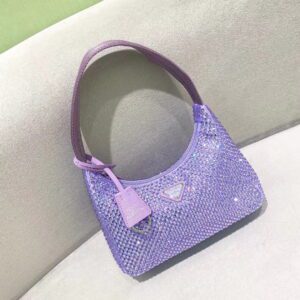 PRADA Re-Edition 2000 Hobo Bag with Synthetic Crystals