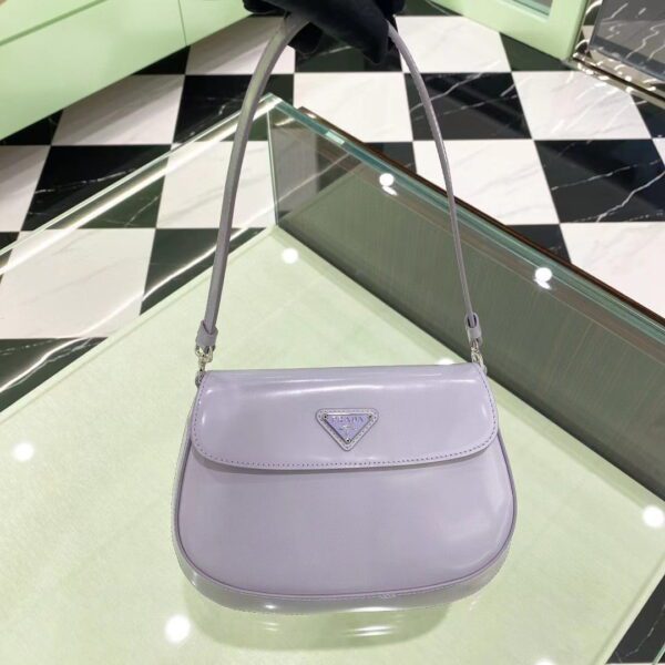 PRADA Cleo Brushed Leather Shoulder Bag with Flap