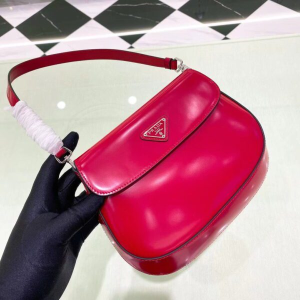 PRADA Cleo Brushed Leather Shoulder Bag with Flap