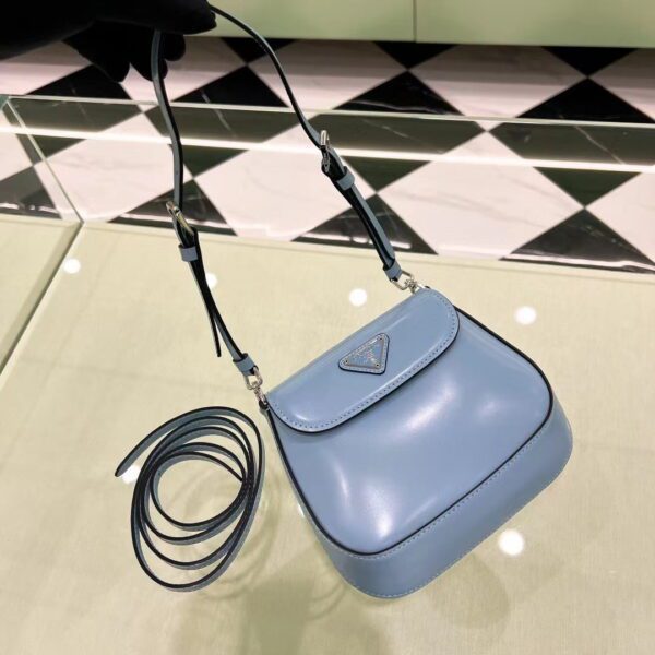PRADA Cleo Brushed Leather Mini Shoulder Bag with Flap