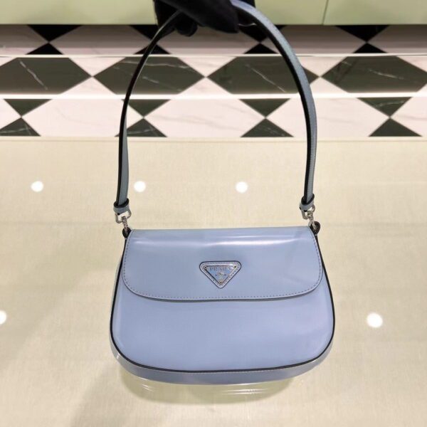 PRADA Cleo Brushed Leather Shoulder Bag with Flap