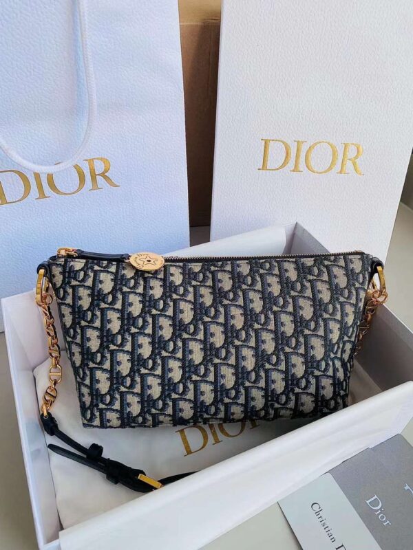 DIOR star blue canvas bag