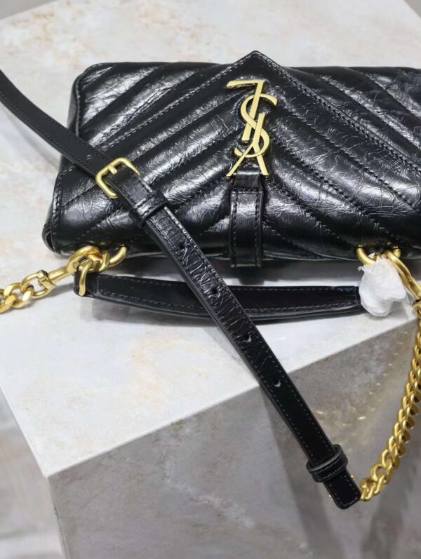 YSL mini college oil wax leather chain  postman bag