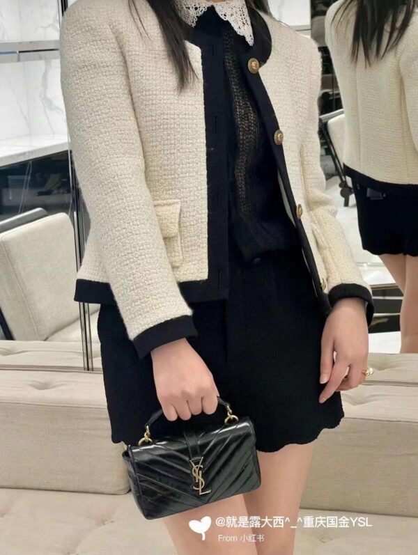 YSL mini college oil wax leather chain  postman bag