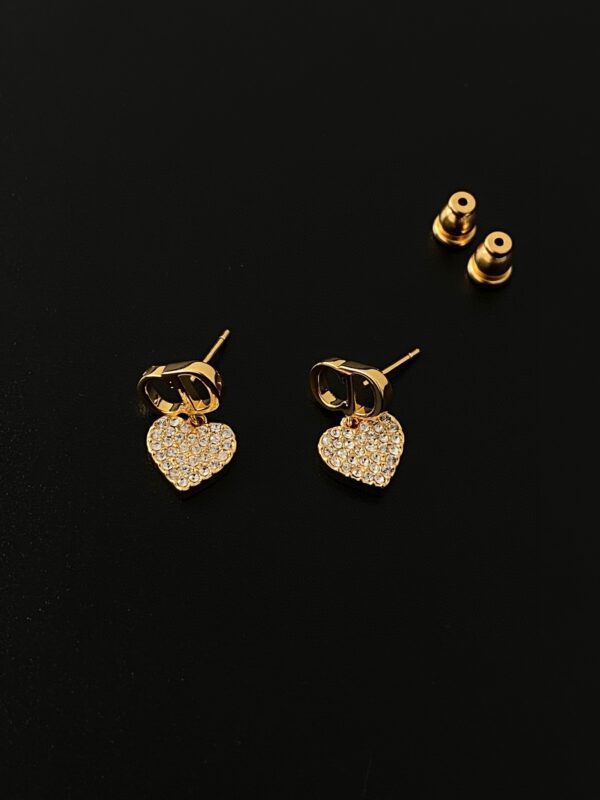 DIOR Rhinestone earrings for love