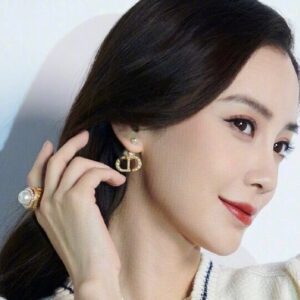 DIOR Alphabet pearl earrings