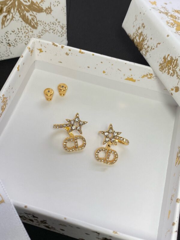 DIOR Letterstar rhinestone stud earrings
