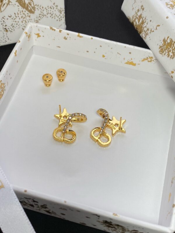 DIOR Letterstar rhinestone stud earrings