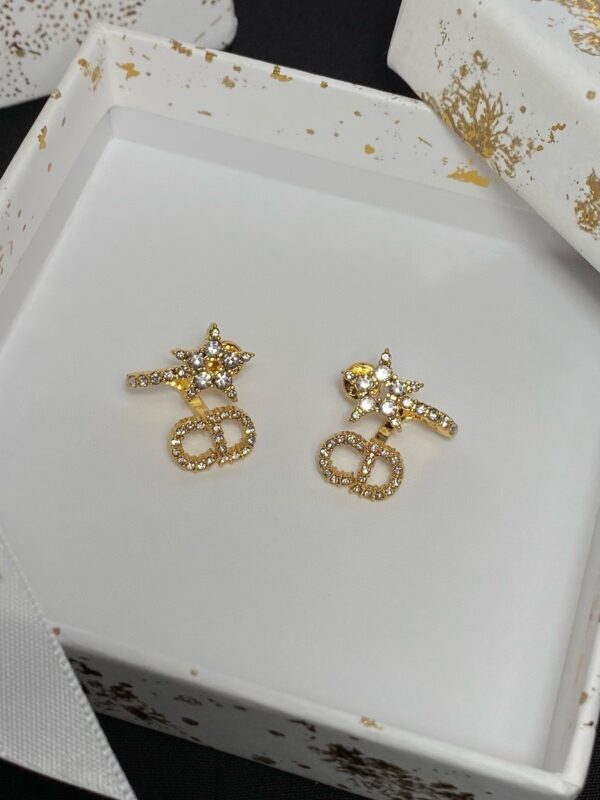 DIOR Letterstar rhinestone stud earrings
