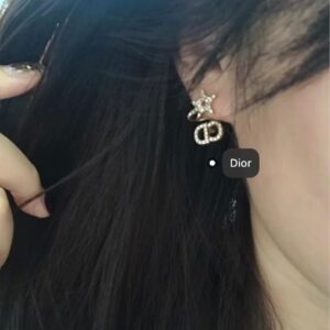 DIOR Letterstar rhinestone stud earrings