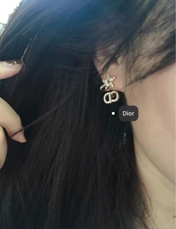 DIOR Letterstar rhinestone stud earrings