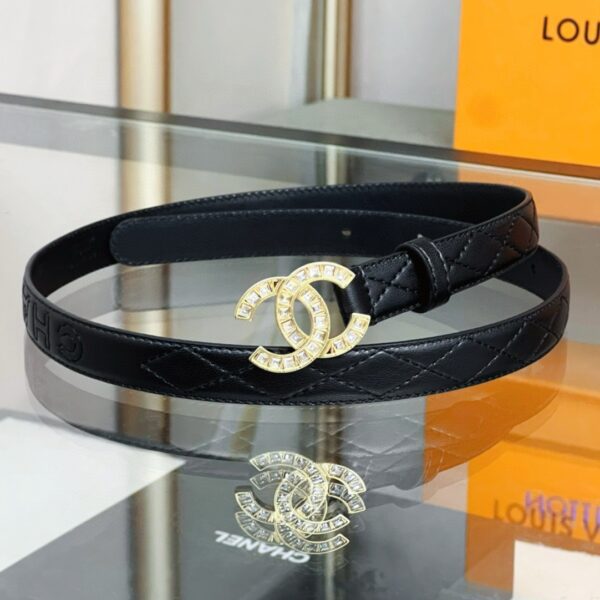 CHANEL logo Rhinestone belt 20mm
