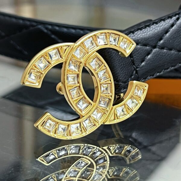 CHANEL logo Rhinestone belt 20mm