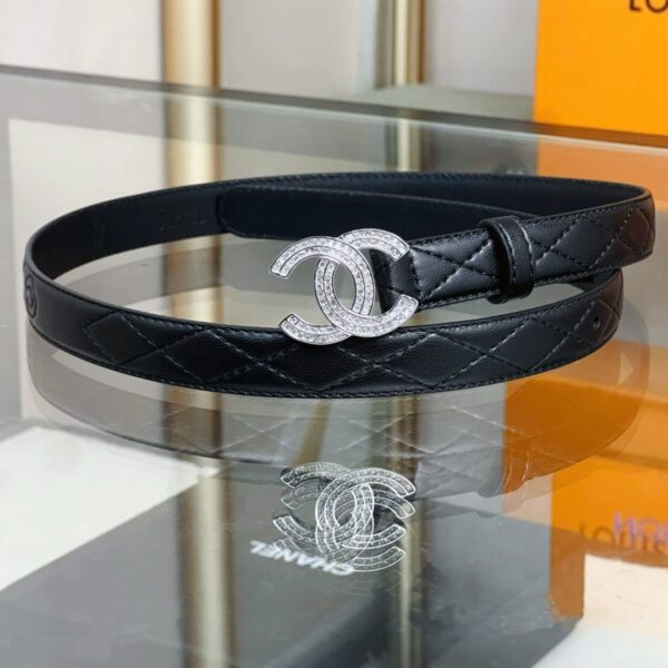 CHANEL logo Rhinestone belt 20mm