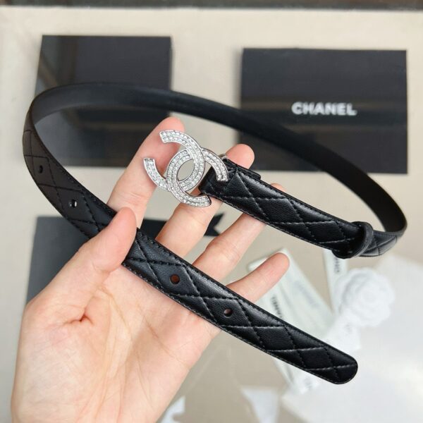 CHANEL logo Rhinestone belt 20mm