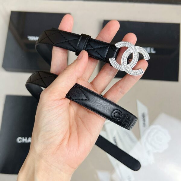 CHANEL logo Rhinestone belt 20mm