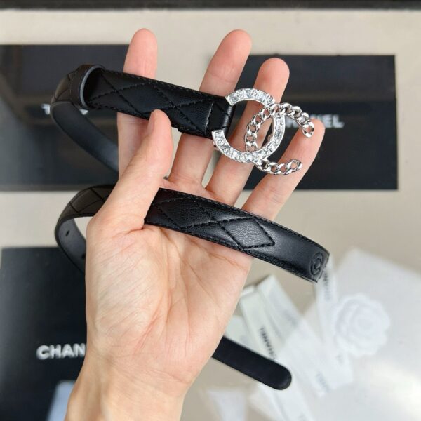 CHANEL rhinestone  logo belt 20mm